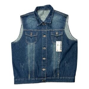 COWOKA - NWT - Women’s Slim Fit Distressed Denim Vest